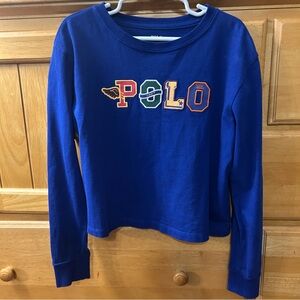 Polo Ralph Lauren Girl’s Blue Shirt w/Appliquéd & Embroidered “POLO” Size 6